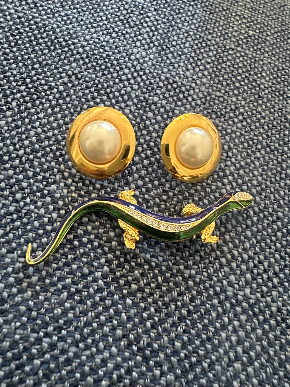 Vintage Costume Earrings & Brooch Jewelry Bundle
